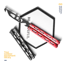 Multifunctional unopened blade practice butterfly knife novice folding training knife adult stainless steel practice flick opener
