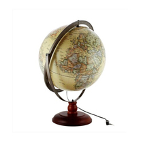 The new version of 43cm desktop wooden seat lighting globe-antique version of China world knowledge map is released simultaneously with a map of Chinas world.