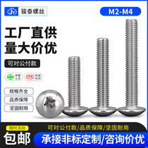  M2M2 5 M3M4 stainless steel screw 304 large flat head screw Cross umbrella head semicircular head machine tooth small screw