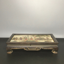 Treasured floral pear wood inlaid porcelain dutch hairpin noodle tea table-AD6822