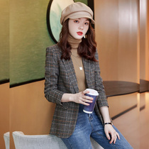 Plaid Little Suit Jacket Woman Spring Autumn