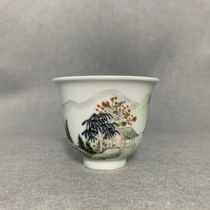 Jingdezhen inventory ceramics hand-painted glaze color landscape shallow color Kung Fu Tea Cup smell Cup