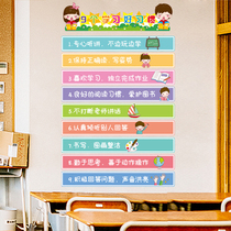 Class Convention Primary School Kindergarten Assessment of Biebar Class Culture Wall sticker 2nd grade Classroom Placement Blackboard Newspolter