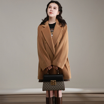 NZ Custom M Home high-end classic camel short fur coat 801 Double-row buttoned small sub wool cashmere Grand coat