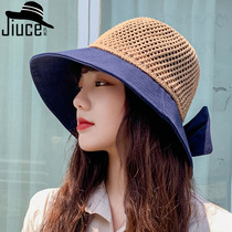 2020 spring and summer New hollow splicing knitted top fishermans hat children sunscreen wide eaves sun hat Korean Basin