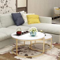 Nordic marble coffee table simple modern ins Wind size round light luxury creative multifunctional living room small apartment