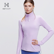 HOTSUIT sports long T female 2021 spring new fitness running simple slim sports long sleeve high collar comfortable