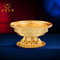 Glorious impression Tibetan S99 sterling silver gilded Manza tray hand-plated 24K eight auspicious Mancha Camaro chassis 8cm