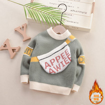 Boy imitation mink velvet sweater female baby foreign-style childrens knitwear baby children autumn and winter 2020 new wool