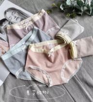 5 Boutique Thin Models Lady Soft Modell Underwear Middle Waist Lace Silk Side Pure Color Triangle Underwear Splicing Waist