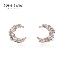 lovelink S925 silver earrings CEQ0043FR fashion diamond-studded Crescent sweet girl earrings