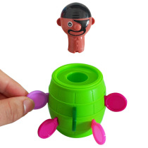 Childrens educational desktop toy mini pirate bucket game swords wooden bucket small pirate bucket cartoon toy