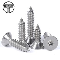 304 Stainless steel countersunk head hexagon self-tapping screw Flat head hexagon self-tapping screw Hexagon self-tapping screw M3-M6