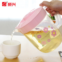 Zhenxing large capacity plastic cold water pot 1950ML soymilk juice flower tea pot with lid heat-resistant with tea partition pot