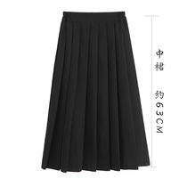 jk uniform a character large code tightness waist black mid-length 100 pleats half body dress 2022 Summer womens day Faculty Wind