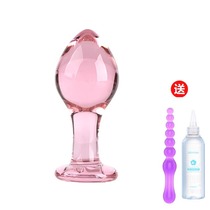 Adult sex toys glass posterior anal plug for men and women with anal plug gourd bar novice entry Anal expansion