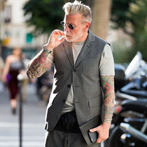 Mens waistcoat Machia suits spring new street selfies with a single row of single row buttons casual blouses small jacket waistcoat