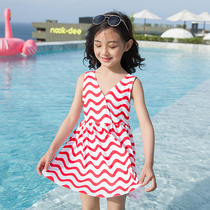 Childrens swimsuit Girls  swimsuit Small medium and large childrens baby one-piece little princess skirt cute fashion swimsuit