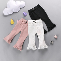 Baby Spring Autumn Dress Woman Baby Pants Horn Pants Baby Elastic Pants Girl Pants Fashion Foreign Air 0-2-4