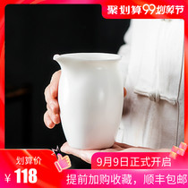 Dehui white porcelain road Cup ceramic jade porcelain tea sea kung fu tea set sheep fat jade pure handmade oversized Tea Tea Tea Ware