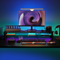 Computer monitor heightening rack desktop multifunctional double-layer storage and arrangement stand Office USB wireless charging desktop pad high base macbook notebook display bracket