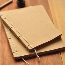 Retro handmade custom thread-loaded super thick creative Kraft paper blank inner page antique sketch notebook