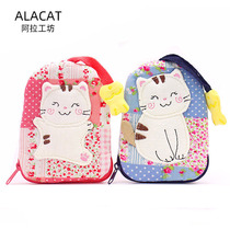 South Korea Pure Cotton Cute Large Capacity Security Door Multifunction Pumping Rope Car Key Bag Pull-out Bottom With Zipper