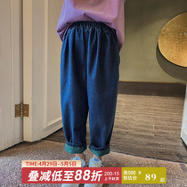 Princess Norno girls girl jeans 2022 new childrens spring and autumn Korean version pants CUHK Scout trendy trousers