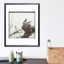 Artisan Su embroidery Bamboo bird figure Home Residence Decoration Hanging Painting Embroidery Genuine Silk