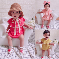 Female baby clothes cotton silk baby clothes triangle ha clothes shirt baby clothes full moon 100 days dress