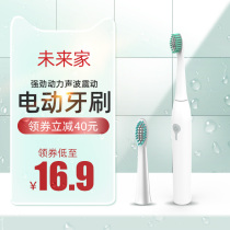 Electric toothbrush ultrasonic vibration toothbrush adult childrens home waterproof smart soft hair universal brush head men and women