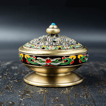 Incense burner household indoor transeum purification air incense burner sandalwood incense burner Zen alloy copper painting