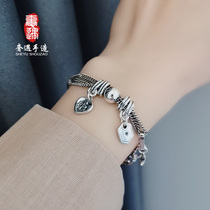 Luxury ins sterling silver bracelet female retro ethnic bracelet female Japanese Korean version of personality simple casual niche design