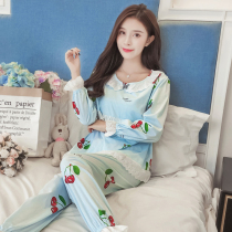 With Chest Cushion Pyjamas Woman Spring Autumn Season Han Edition Student Pure Cotton Long Sleeve Fresh Autumn Winter Home Conserved Summer Exterior Wear Suit