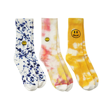 DREW Smiley face Justin Bieber same style brand stockings street sports ins men and women tie-dyed socks men and women