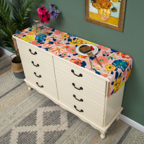 Dust-proof anti-scraping in door opening shoes cabinet cover cloth anti-splash water cotton linen rectangular TV cabinet Grape table cloth table cloth