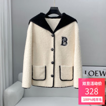 2022 Winter New Sheep Shearing Coat Womens Young Style Navy Style Lamb Fur Integrated Shear Fur Coat