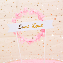 Cake Decoration Inserts Accessories Senteo Cane Straw Circles Happy Birthday Inserts Flag Cake Plugin Wedding items