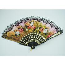 boutique spanish flower floral fabric lace folding hand fan
