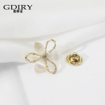 Cat eye flowers Summer anti-walking light buckle small chest pin buckle female upscale clothes lining neckline theorizer mini chest flower