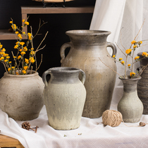 New home outdoor large blue green plant clay pot pots vintage courtyard clay pot living room ornaments