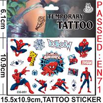 Cute little spider hero character Cartoon tattoo sticker children kid waterproof tattoo arm painting sticker