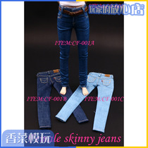 1 6 female soldiers mens rubber-coated womens skinny jeans CF001 three-color optional spot