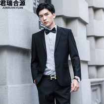 Suit suit suit men Korean version of slim suit professional dress best man clothing non-iron groom wedding dress