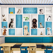 Pet beauty shop background wallpaper animal hospital bar creative dog cat decoration picture decoration wallpaper