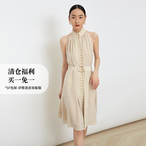 SOULKISS high-end hardcore style_16 momme 100% silkworm silk halterneck strapless spring and summer dress for women