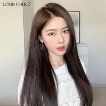 Lace wig female summer no trace natural medium long straight hair delivery needle wig real hair full real hair simulation full head cover type