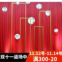 Wedding New wrought iron screen long square frame wedding stage decoration background frame geometric box decoration wedding props