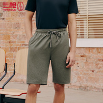 Three gun shorts men summer home pants elastic pants five-point pants hemp Pearl mens pants casual pants youth 50645
