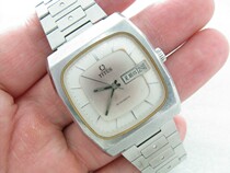 Square automatic mechanical mens watch ETA 2879 movement in Chinese and English double calendar iron